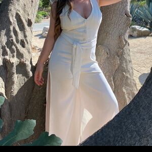 Lovers + Friends white halo Jumpsuit wedding bachelorette or bridal shower